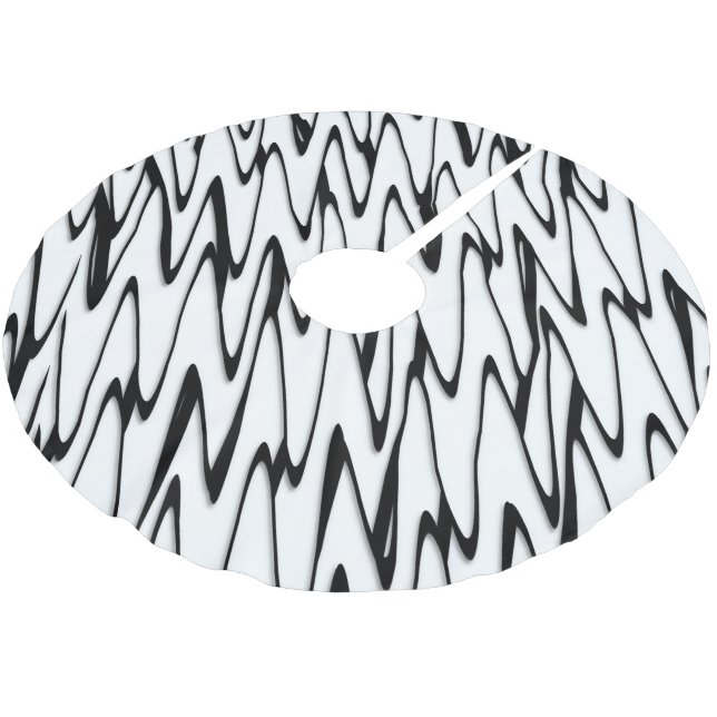 A Modern Abstract Energetic Line Art  Brushed Polyester Tree Skirt (Angled)