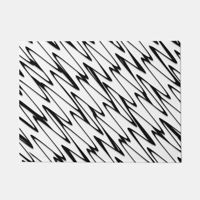 A Modern Abstract Energetic Line Art  Doormat (Front)