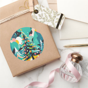 A modern christmas tree illustration 1 - Sticker