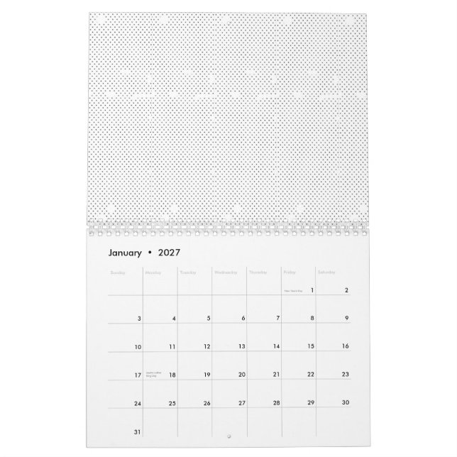 A modern design featuring a sleek combination of w calendar (Jan 2027)