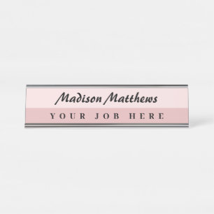 A modern minimalist handwritten script typography desk name plate
