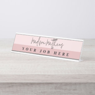 A modern minimalist handwritten script typography desk name plate