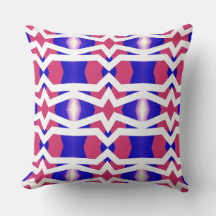 A modern multicolor all over fabric print pattern throw pillow
