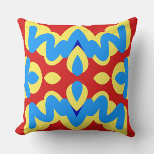 A modern multicolor all over fabric print pattern throw pillow