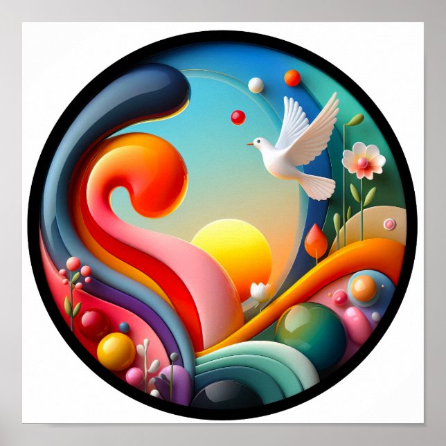 A modern nature themed abstract poster (Front)