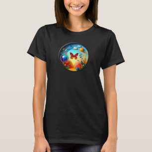 A modern nature themed abstract t-shirt design