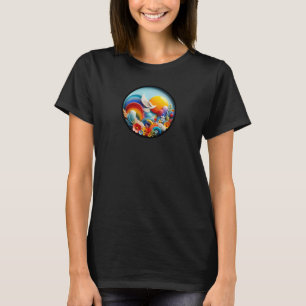 A modern nature themed abstract t-shirt design