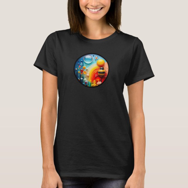 A modern nature themed abstract t-shirt design (Front)