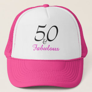 A Modern Pink  50th birthday Trucker Hat