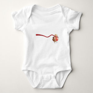 A modern version of the Robin Red Breast Baby Bodysuit