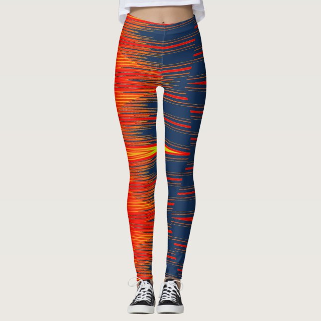 A modern vibrant "Ratti_Creative_Arts" Leggings (Front)