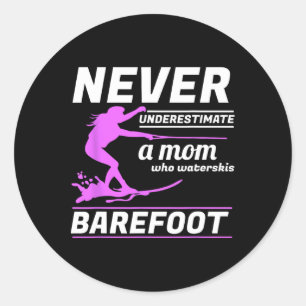 A Mom Who Waterskis Refoot Water Skiing Ski Rope Classic Round Sticker