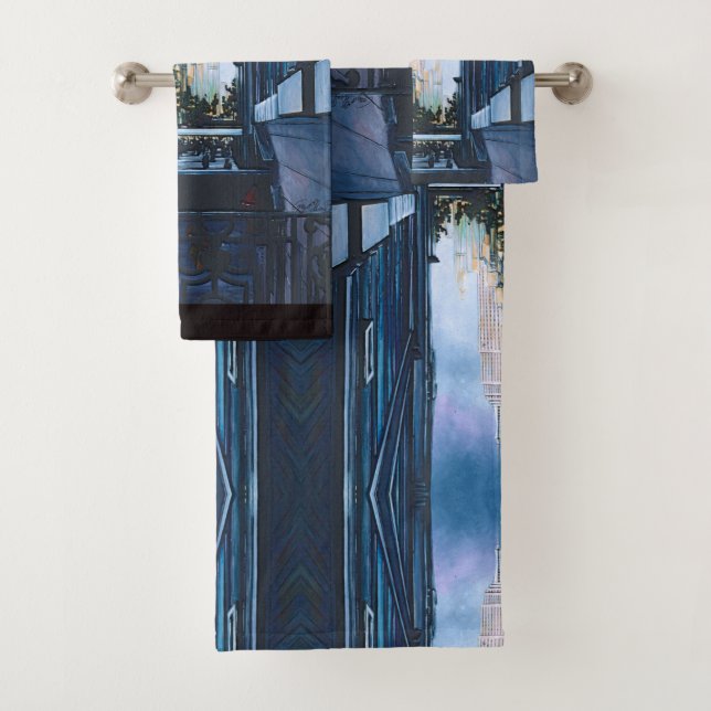 A Moment Hush in the City Limits Bath Towel Set (Insitu)