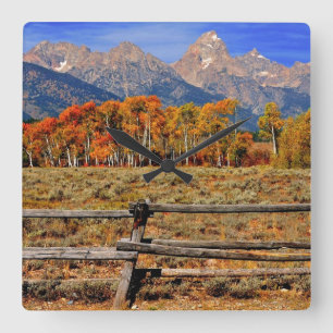 A Moment in Wyoming in Autumn Square Wall Clock