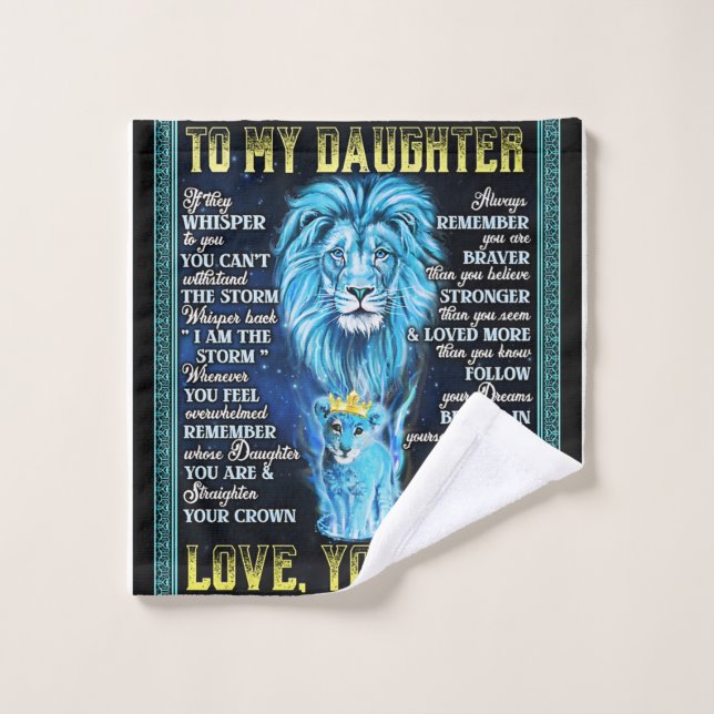 À Mon Don Lion Fille, Don De Lion Papa (Gant de toilette)