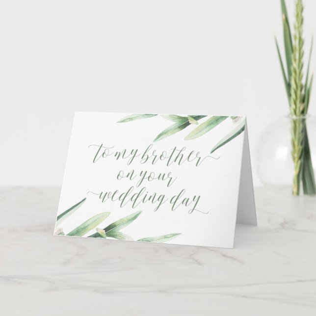 À mon frère sur votre carte de jour de mariage (Devant)
