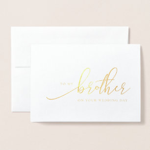À Mon Frère Sur Votre Carte Gold Foil Le Jour Du M