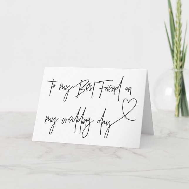 À mon meilleur ami sur ma carte de jour de mariage (Devant)