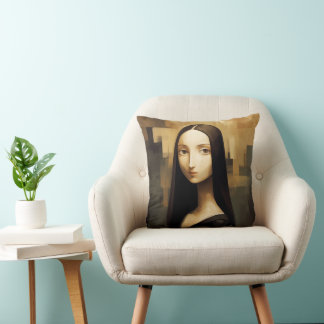 A Mona Lisa reimagined, a classic but also new. Throw Pillow
