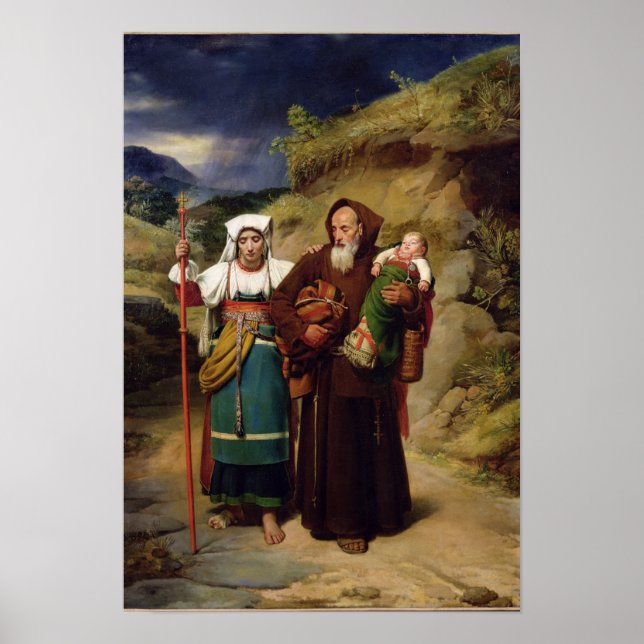 A Monk Helping a Pilgrim Poster (Front)