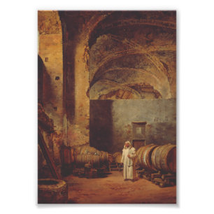 A Monk in a Ruin of Wine Cellar Photo Print