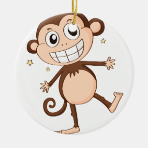 a monkey ceramic ornament