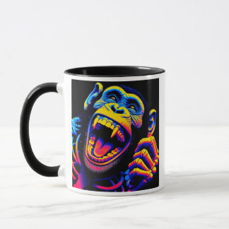 A monkey screaming in a pop art style. mug