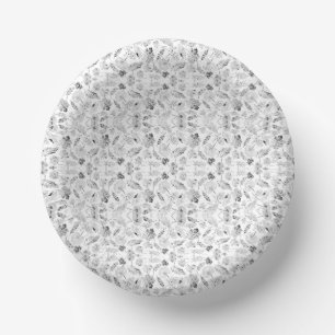 A monochromatic design showcasing a multitude of f paper plate
