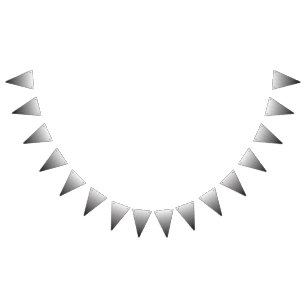 A monochrome image featuring a detailed pattern co bunting flags