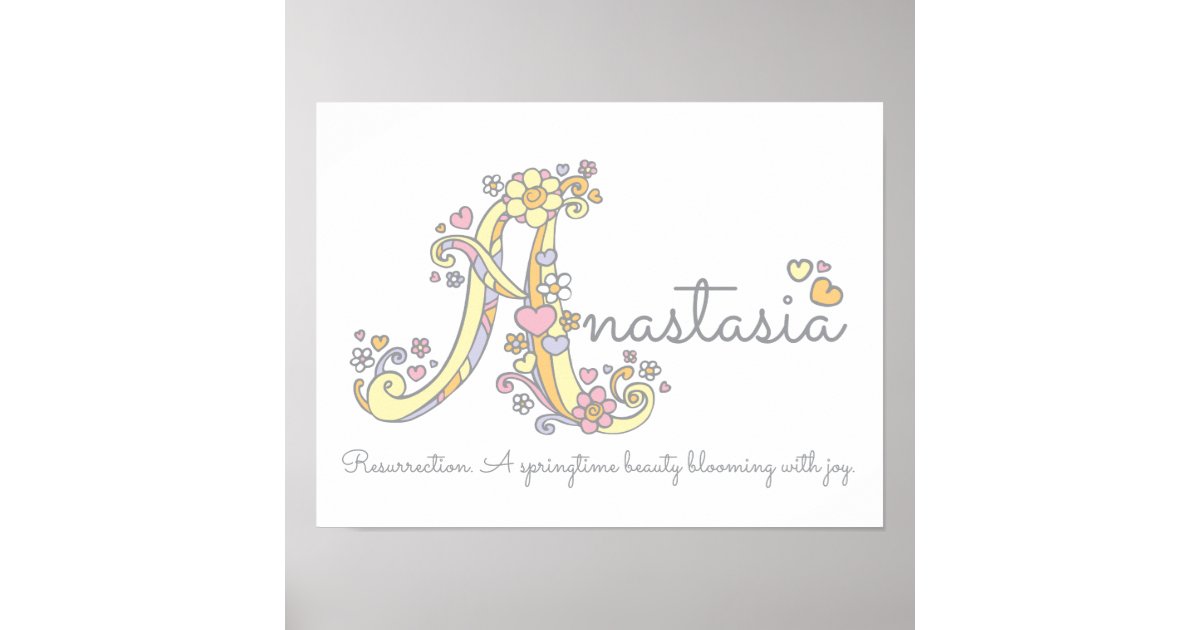 A monogram art Anastasia girls name meaning poster Zazzle.ca