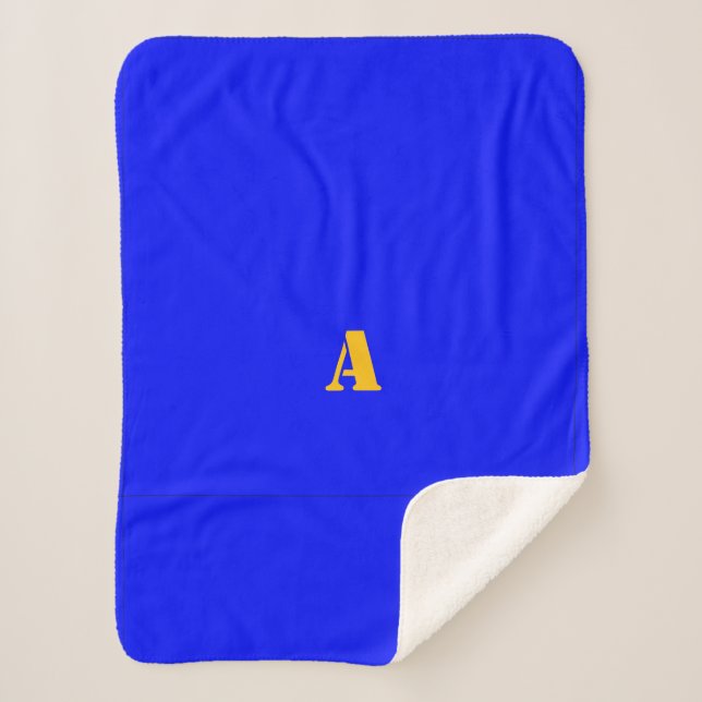 A Monogram Blue Fleece Blanket (Front)