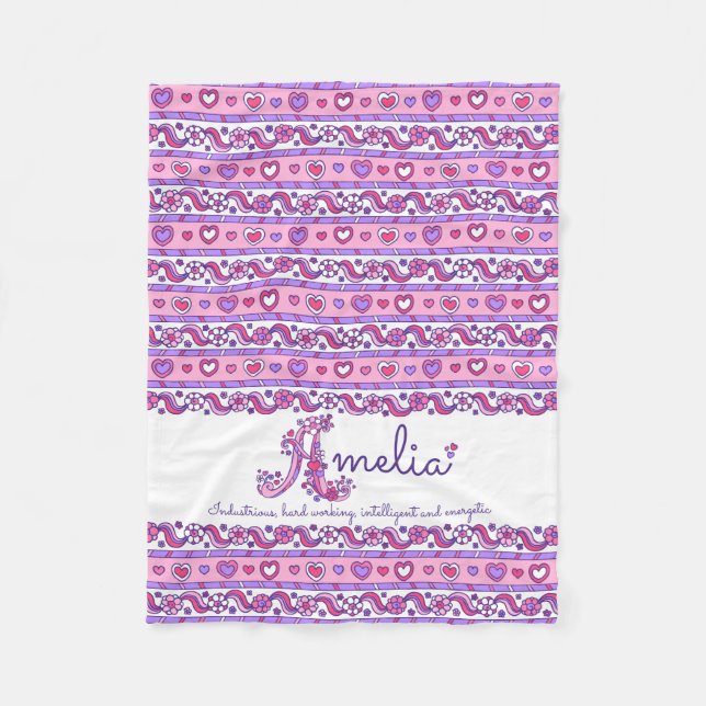 A monogram custom name meaning Amelia blanket (Front)