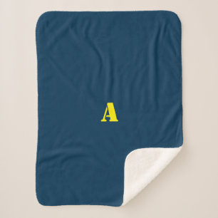 A Monogram Dark Blue Fleece Blanket