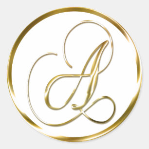 A Monogram Faux Gold Envelope Or Favour Seal