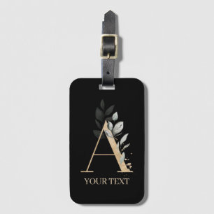 A Monogram Floral Personalized Luggage Tag