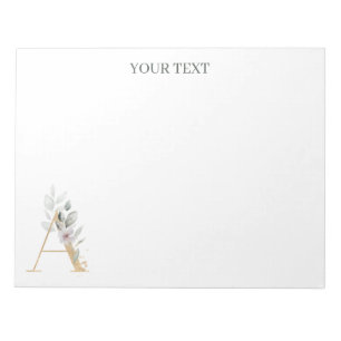 A Monogram Floral Personalized Notepad