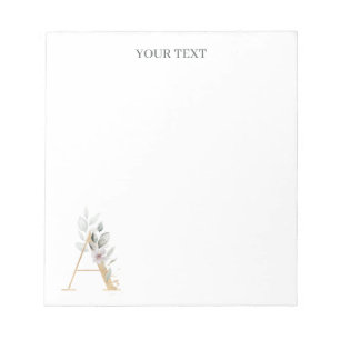 A Monogram Floral Personalized Notepad