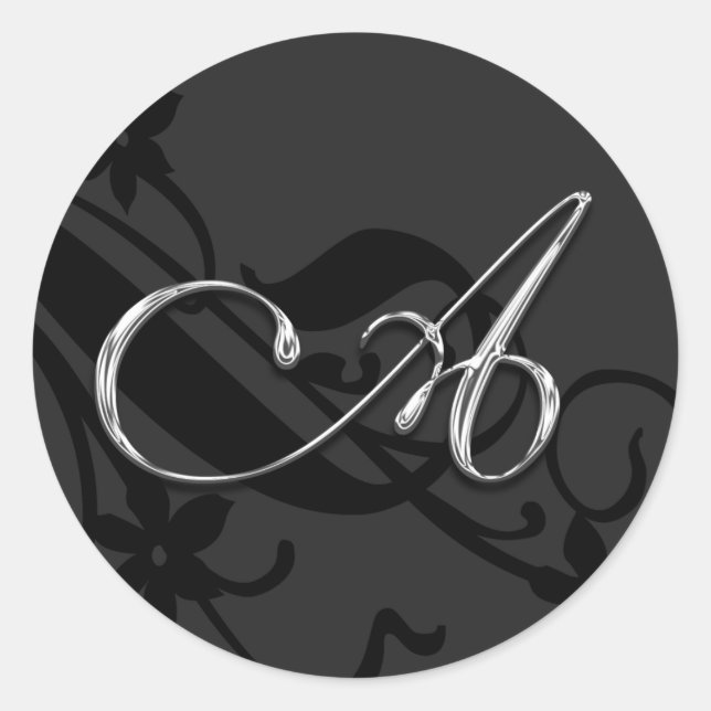 A Monogram Letter Wedding Envelope Seal Sticker (Front)