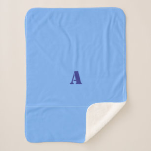 A Monogram Light Blue Fleece Blanket