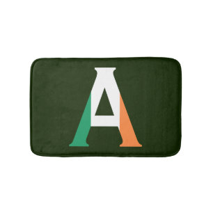 A Monogram overlaid on Irish Flag bmcn Bath Mat