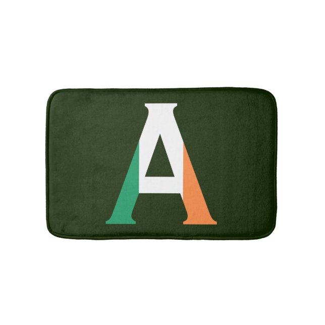 A Monogram overlaid on Irish Flag bmcnt Bath Mat (Front)
