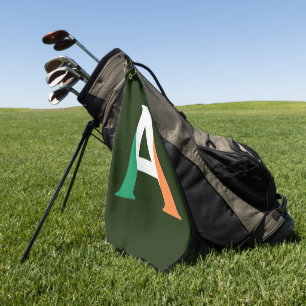 A Monogram overlaid on Irish Flag gtt Golf Towel