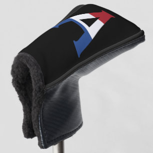 A Monogram overlaid on NLD Flag on bk pccnt Golf Head Cover