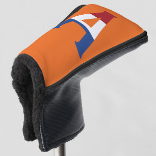 A Monogram overlaid on NLD Flag on or pccnt Golf Head Cover
