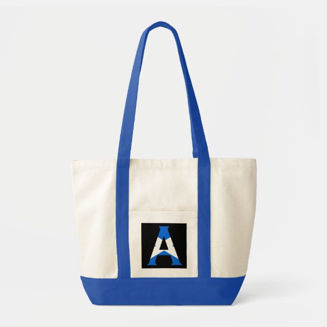A Monogram overlaid on Scottish Flag itcn Tote Bag (Front)