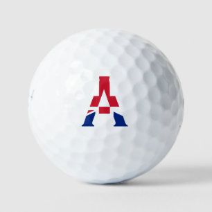 A Monogram overlaid on Union Jack Flag be6 gbcnt Golf Balls