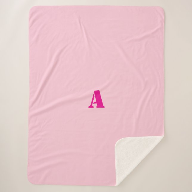 A Monogram Pink Fleece Blanket (Front)
