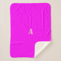 A Monogram Pink Magenta Fleece Blanket