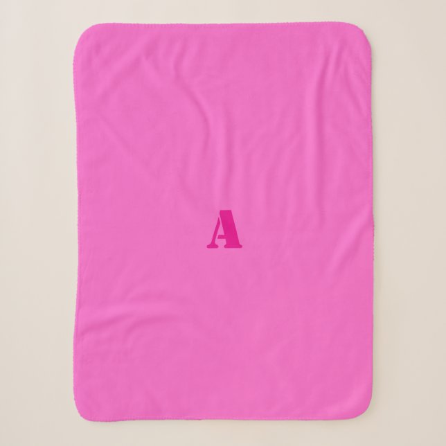 A Monogram Pink Rose Fleece Blanket (Front)