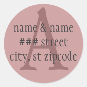 "A" monogram return address label - personalize
